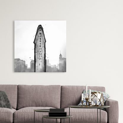 Flatiron Building White Canvas - Contemporary Bedroom Decor