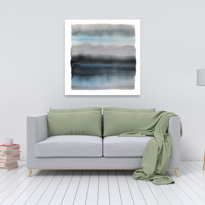 Shade of Blue Abstract Canvas | Contemporary Bathroom Decor