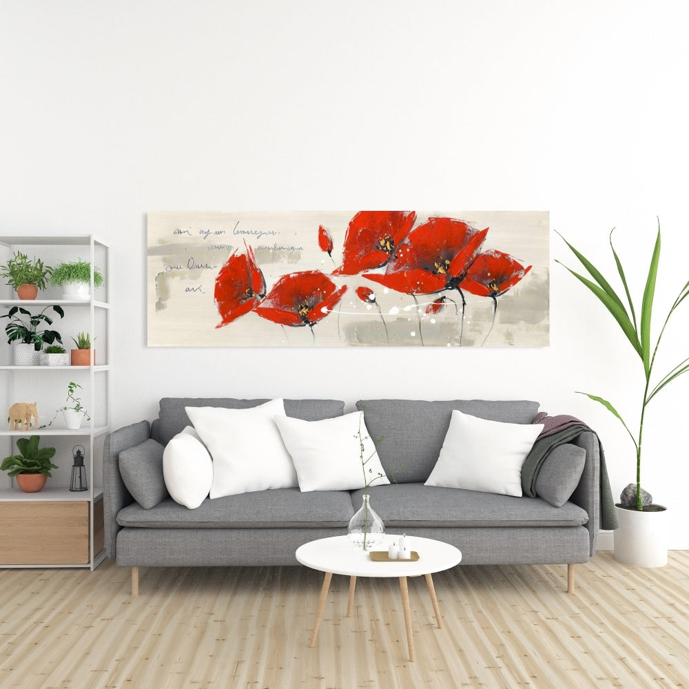 Red Floral & Botanical Bedroom Canvas | Home Decor Wall Art