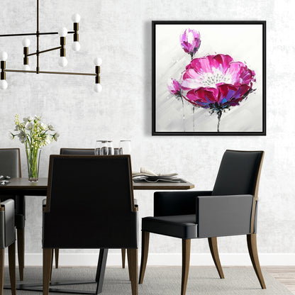 Fuchsia Wild Flower Botanical Canvas - Floral Bedroom Decor