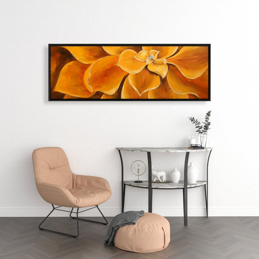 Orange Flower Closeup Canvas | Floral Botanical Home Decor