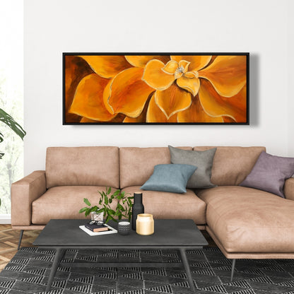 Orange Flower Closeup Canvas | Floral Botanical Home Decor