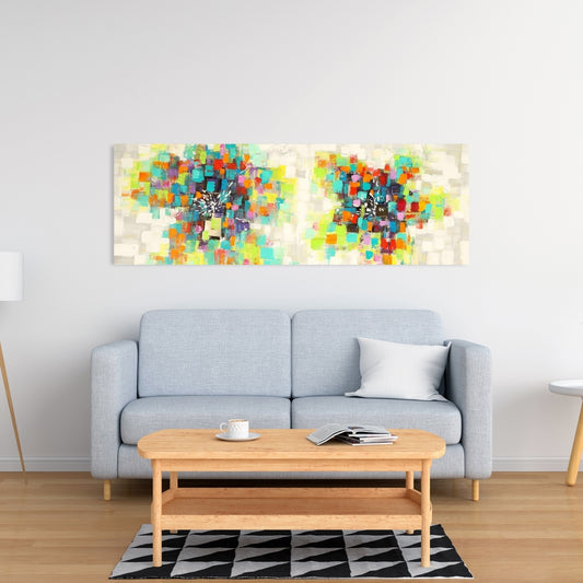 Industrial Flowers Abstract Canvas - Square Flower Home Decor