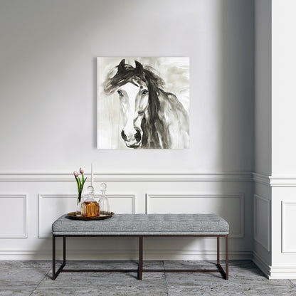 Magnifique toile de cheval sauvage | Décoration minimaliste