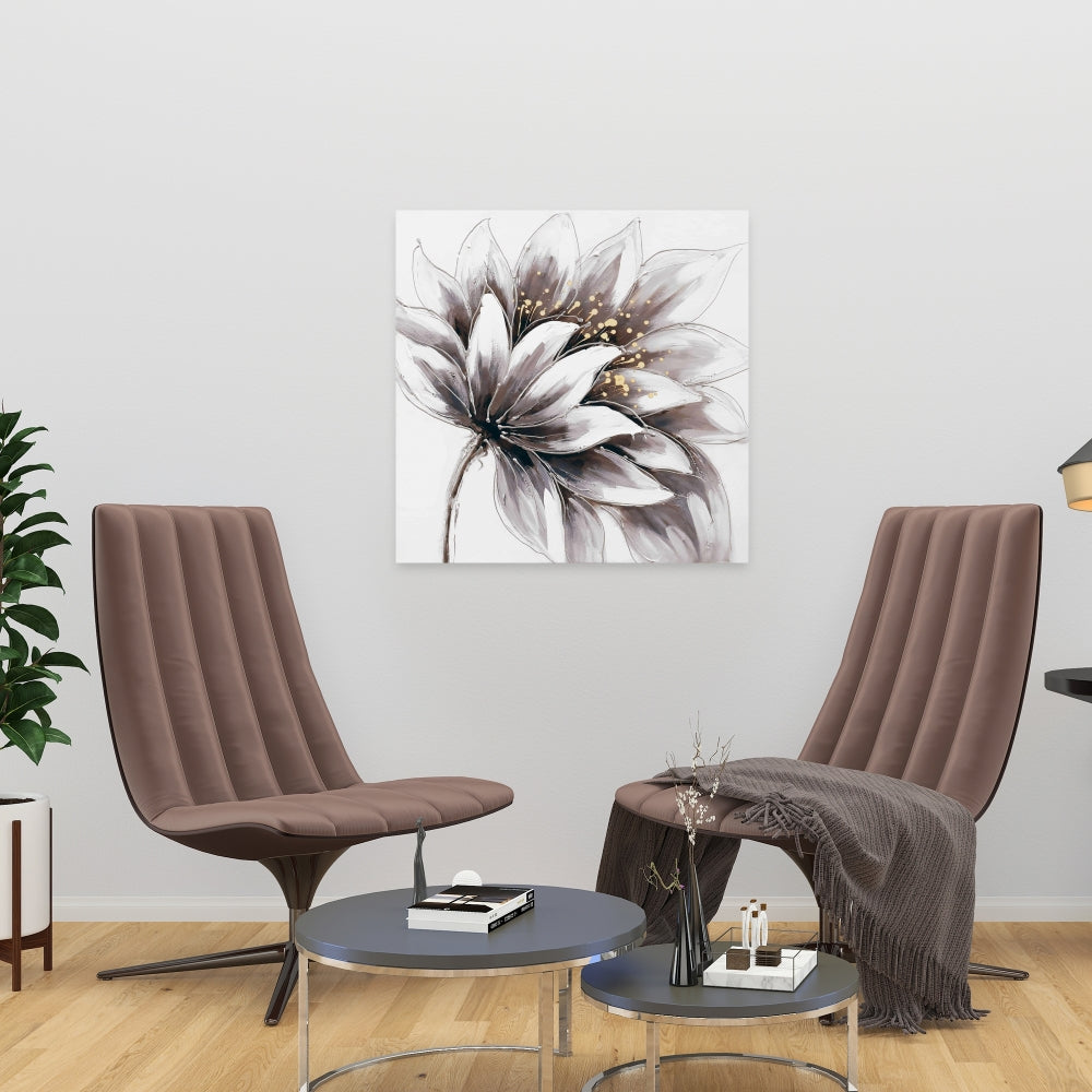 Purple Flower Canvas | Romantic Bedroom Decor | Gold Center