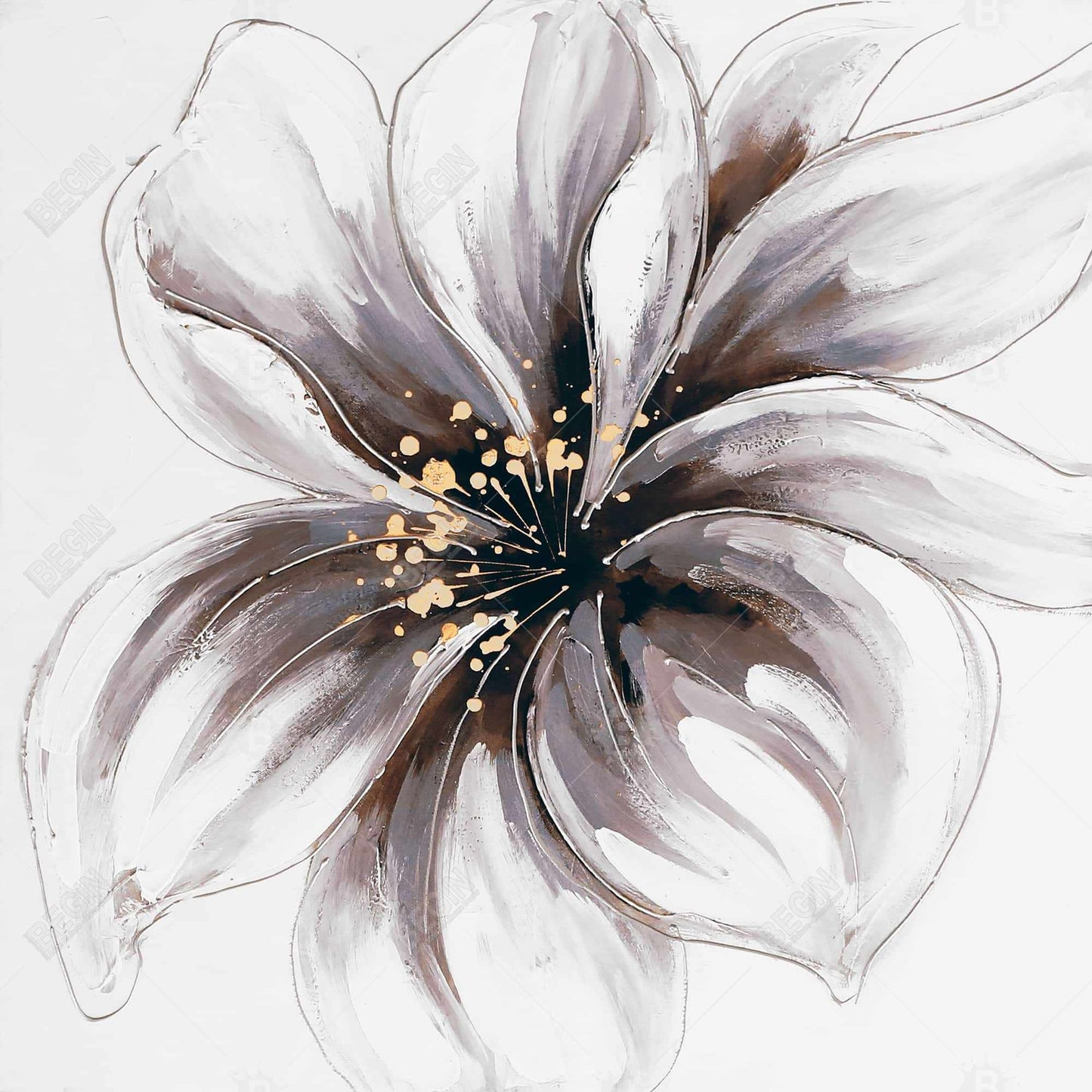 Toile botanique Orchidée violette | Décoration murale florale pour chambre