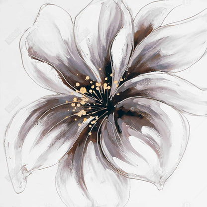 Toile botanique Orchidée violette | Décoration murale florale pour chambre