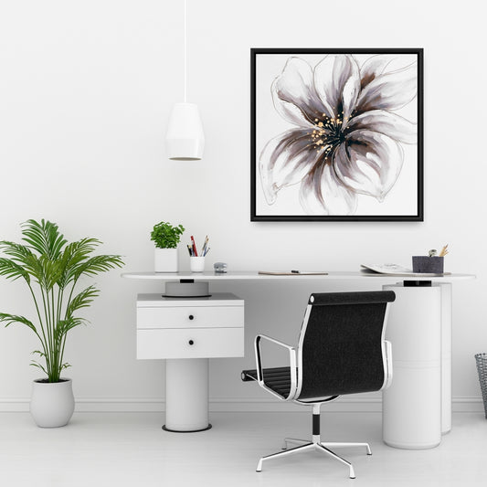 Toile botanique Orchidée violette | Décoration murale florale pour chambre