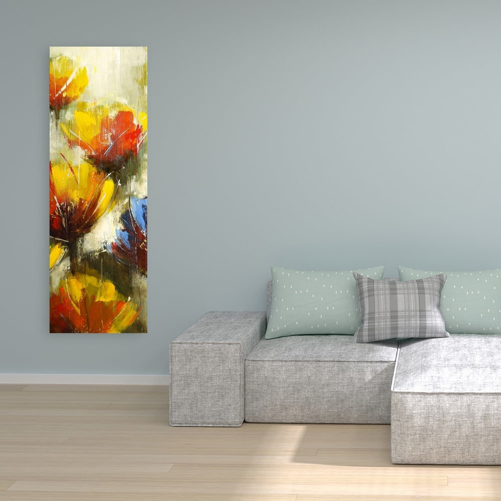 Botanical Contemporary Canvas | Texturized Yellow Flowers Decor