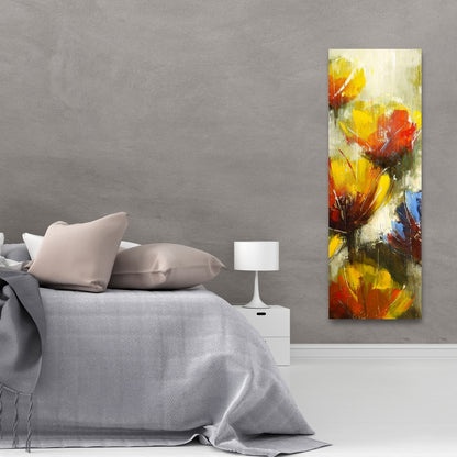 Botanical Contemporary Canvas | Texturized Yellow Flowers Decor