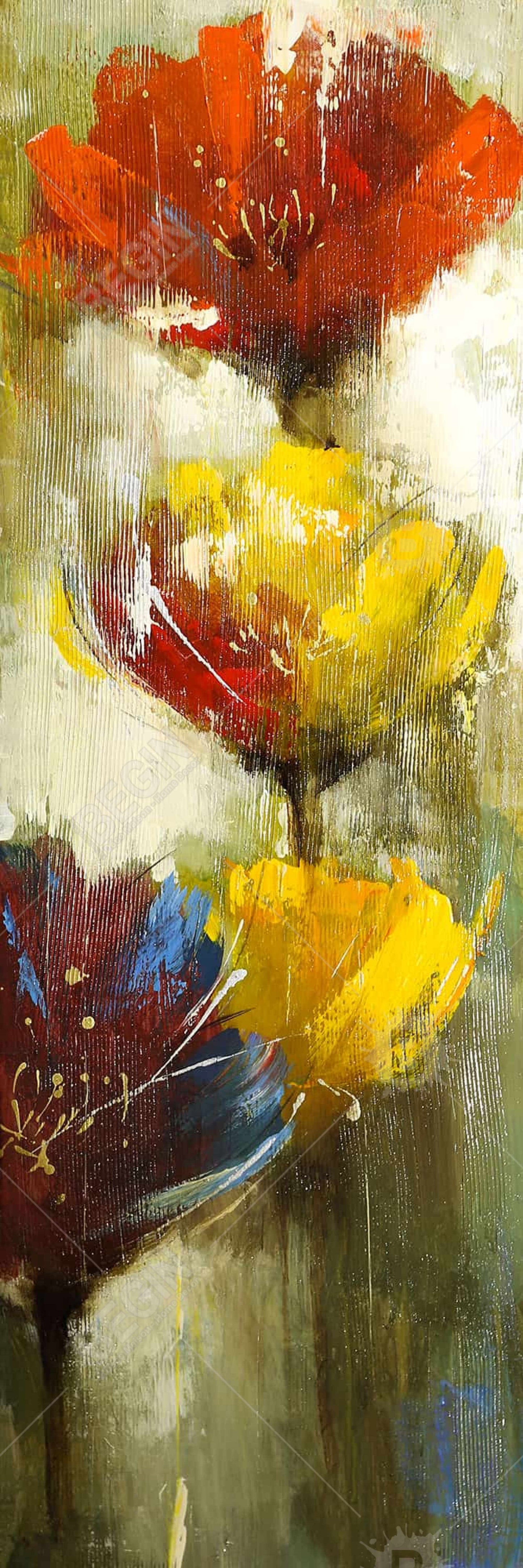 Botanical Yellow Bedroom Canvas | Orange and Yellow Flowers Decor