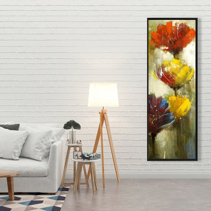 Botanical Yellow Bedroom Canvas | Orange and Yellow Flowers Decor