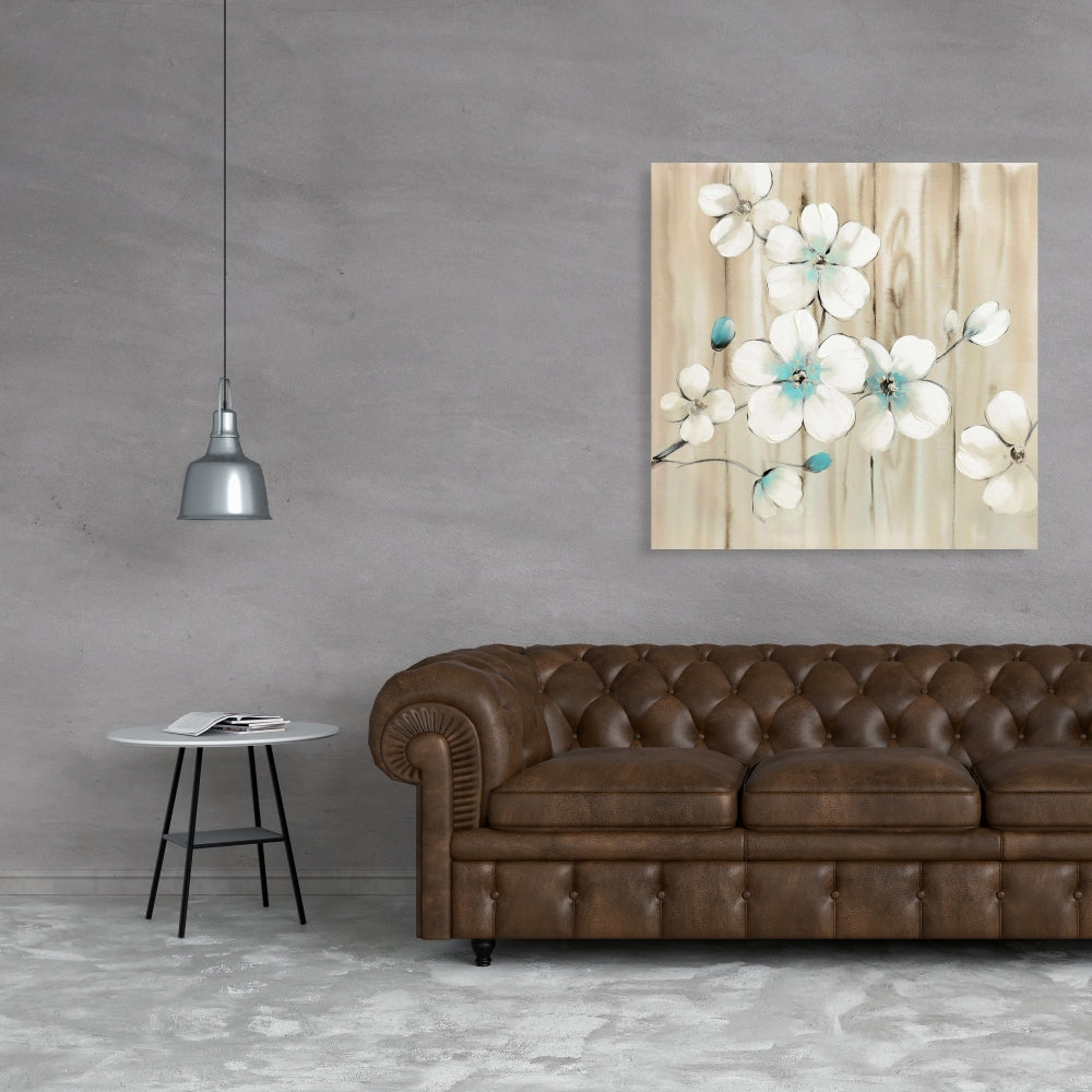Cherry Blossom in White Canvas | Asian Bedroom Home Decor