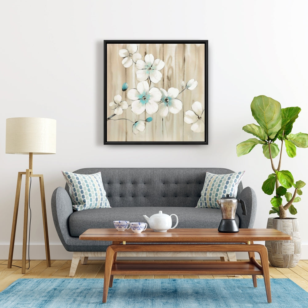 Fleurs de cerisier blanches | Toile botanique pour décoration de chambre