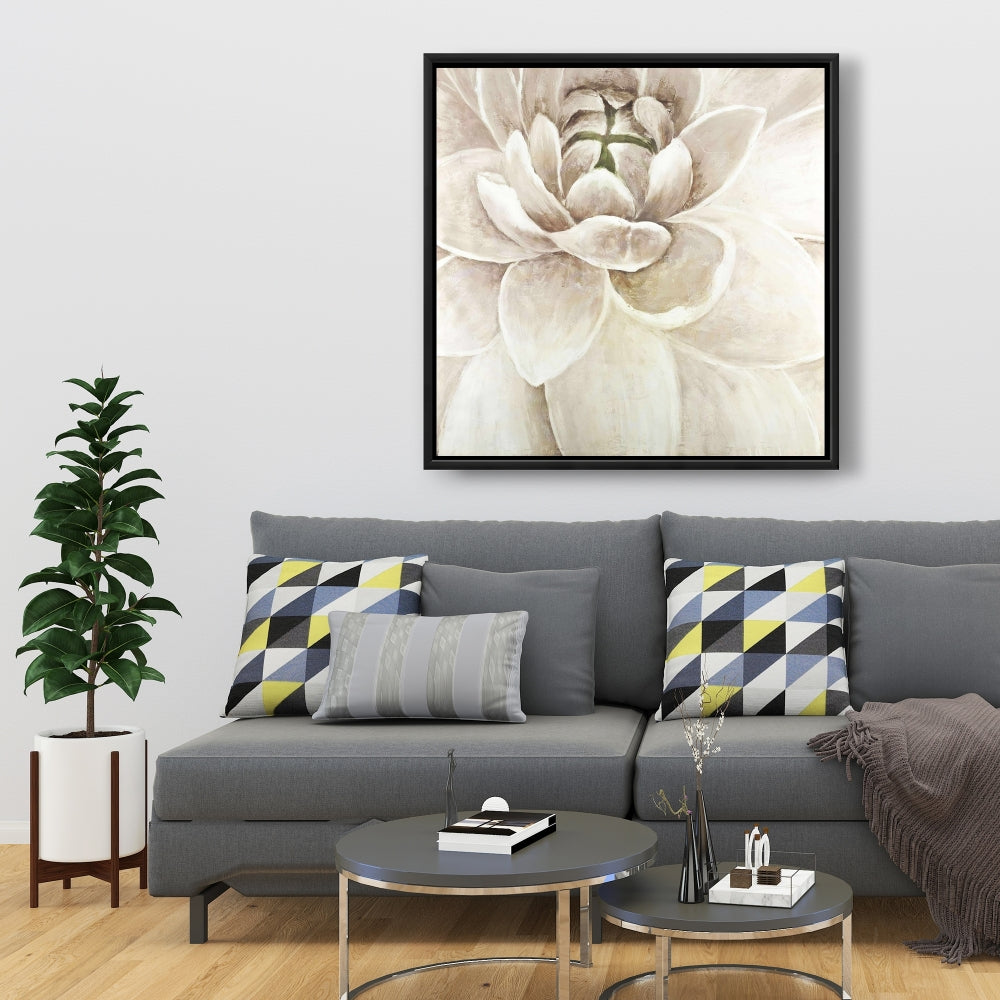 Toile encadrée Chrysanthème délicat | Décoration botanique pour chambre