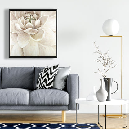 Toile encadrée Chrysanthème délicat | Décoration botanique pour chambre