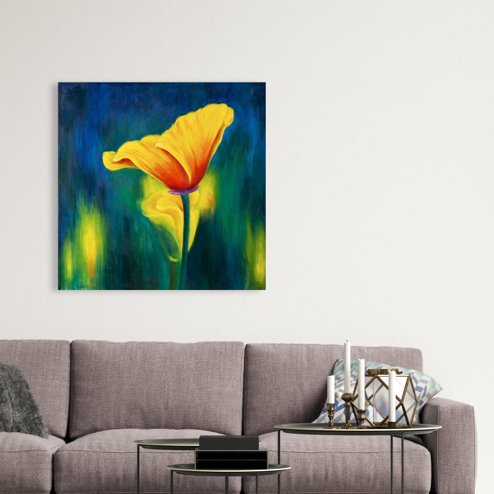 Superb Contrast Flowers Canvas | Contemporary Floral Decor