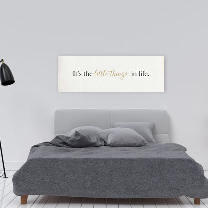 Minimalist Bedroom Canvas - "It's the Little Things in Life"