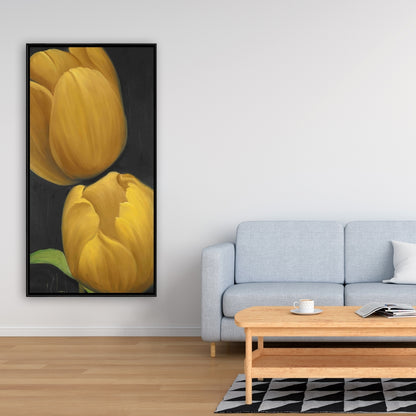Yellow Bedroom Decor | Two Daffodils Botanical Canvas Art