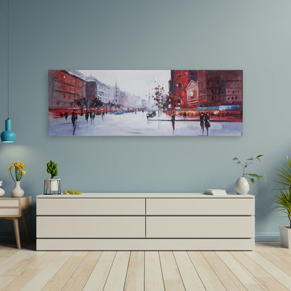 Black and Red Street Scene Canvas | Contemporary Office Decor
