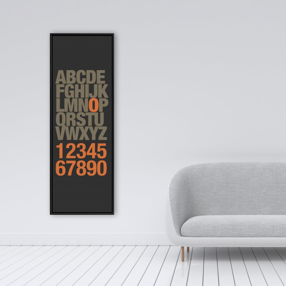 Retro Shapes Framed Canvas - Alphabet and Number Home Decor