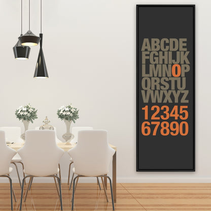 Retro Shapes Framed Canvas - Alphabet and Number Home Decor