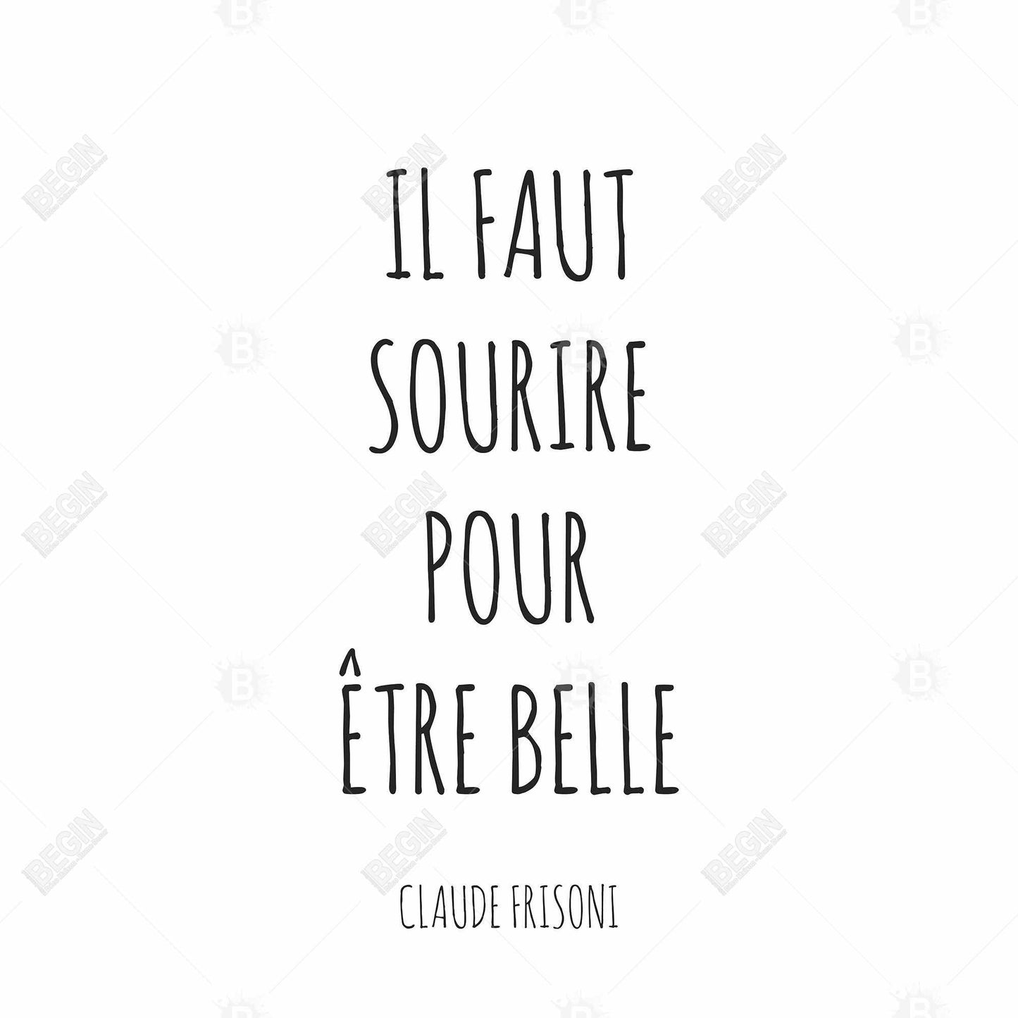 Minimalist Framed Canvas - You Must Smile to Be Beautiful Decor