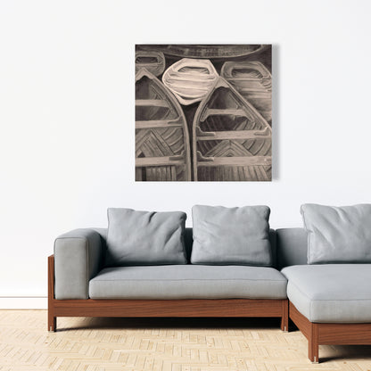 Sepia Canoes Bedroom Brown Canvas | Contemporary Home Decor