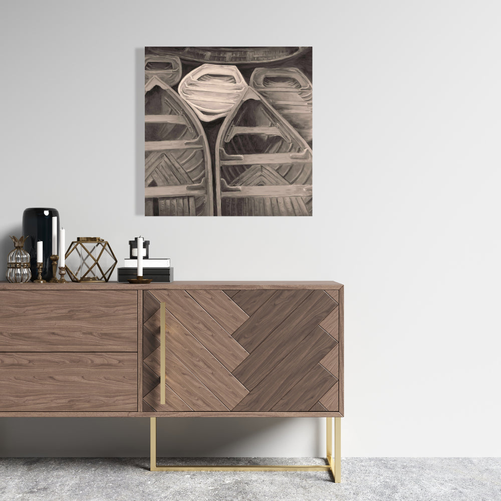 Sepia Canoes Bedroom Brown Canvas | Contemporary Home Decor