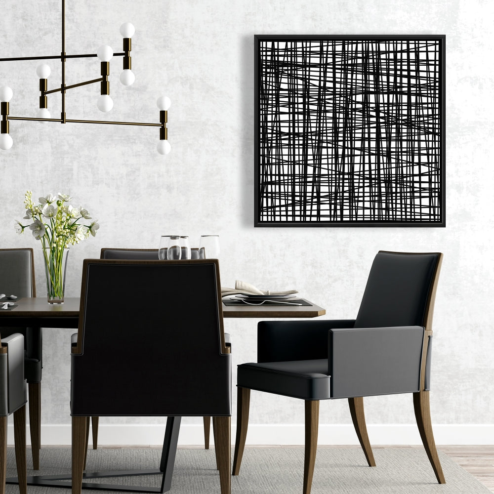 Petites rayures abstraites | Toile encadrée | Décoration de chambre