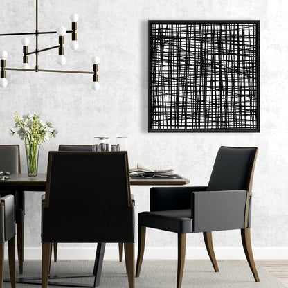 Petites rayures abstraites | Toile encadrée | Décoration de chambre