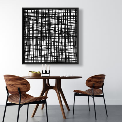 Petites rayures abstraites | Toile encadrée | Décoration de chambre