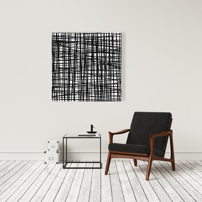 Abstract Small Stripes Canvas - Shapes Contemporary Bedroom Decor