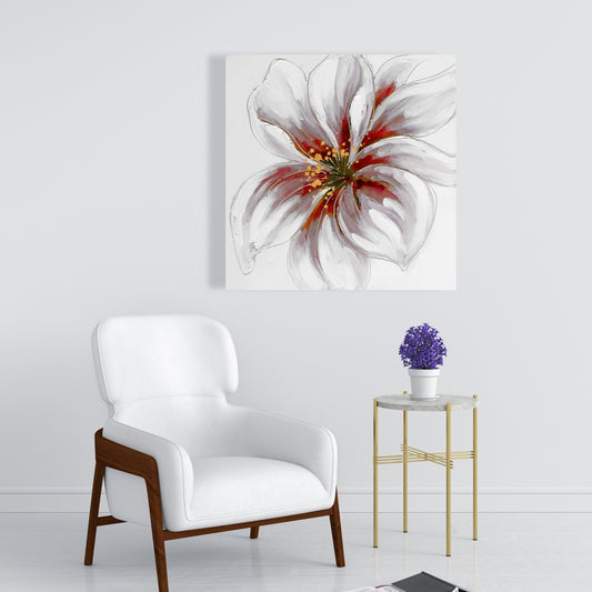 Resplendent Pink Orchid | Botanical Red Canvas Home Decor