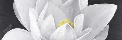 Toile Fleur de lotus suspendue | Cadre botanique blanc