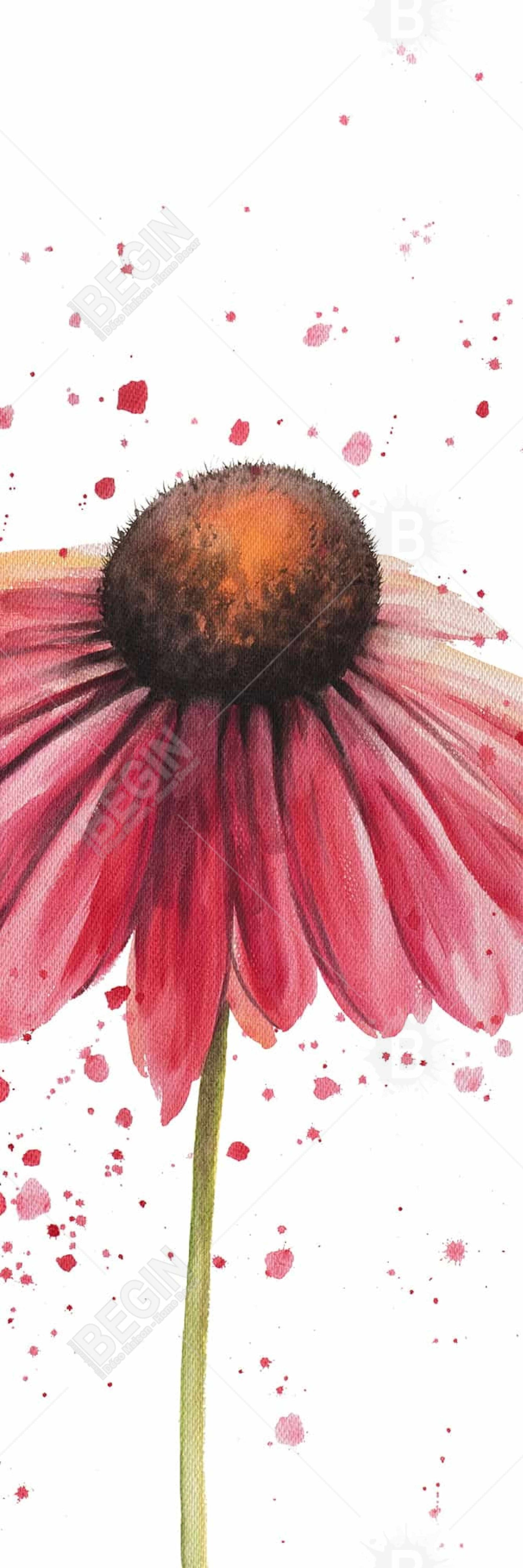 Pink Daisy Botanical Canvas | Romantic Bedroom Wall Art Decor