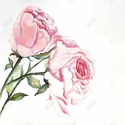 Toile florale romantique rose | Décoration d'intérieur avec roses aquarelles