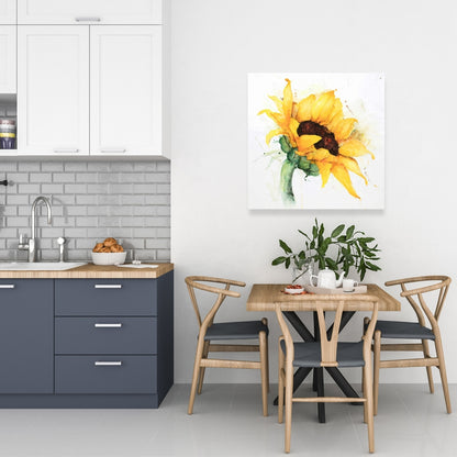Watercolor Sunflower Canvas | Rustic Bedroom Wall Decor