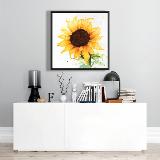 Toile encadrée Tournesol | Décoration d'intérieur rustique, florale et botanique