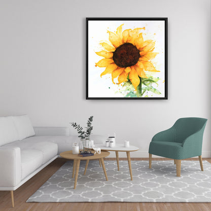 Toile encadrée Tournesol | Décoration d'intérieur rustique, florale et botanique