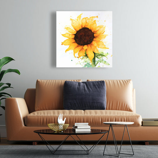 Toile rustique tournesol – Décoration florale et botanique pour la maison