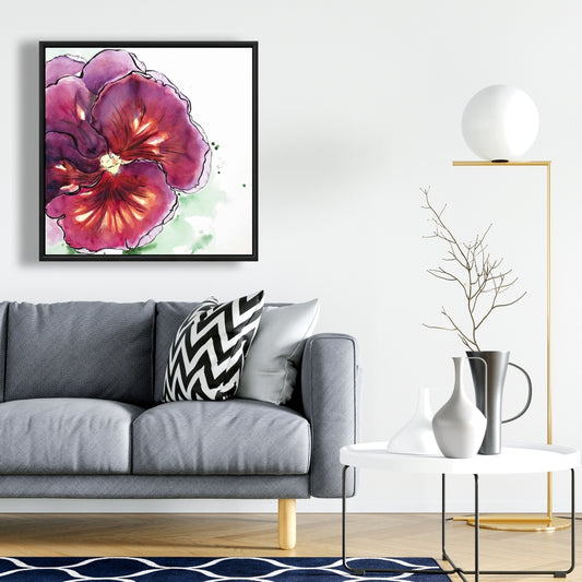Bohemian Botanical Bedroom Canvas | Blossoming Orchid Decor