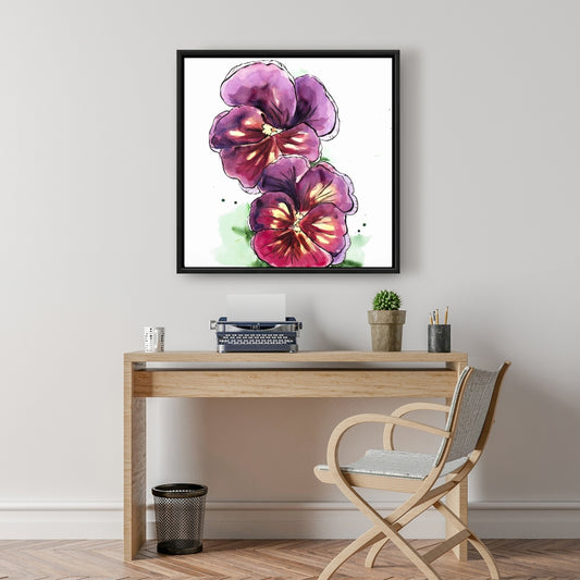 Purple Botanical Canvas - Two Orchid Blossoms | Home Decor