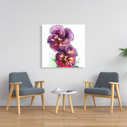 Bohemian Botanical Canvas | Two Blossoming Orchid Wall Art