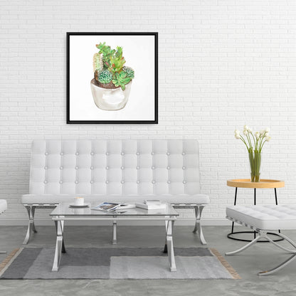 Toile « Assortiment de cactus » | Art botanique encadré pour la décoration intérieure