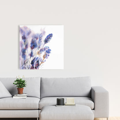 Watercolor Lavender Flowers Canvas | Botanical Home Decor
