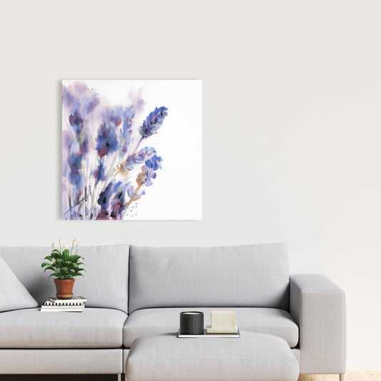 Watercolor Lavender Flowers Canvas | Botanical Home Decor