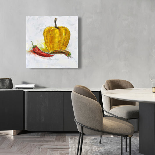 Yellow Peppers Canvas Art - Kitchen Wall Decor - Home Style