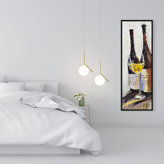 Toile « Deux bouteilles et un verre » | Décoration d'intérieur contemporaine