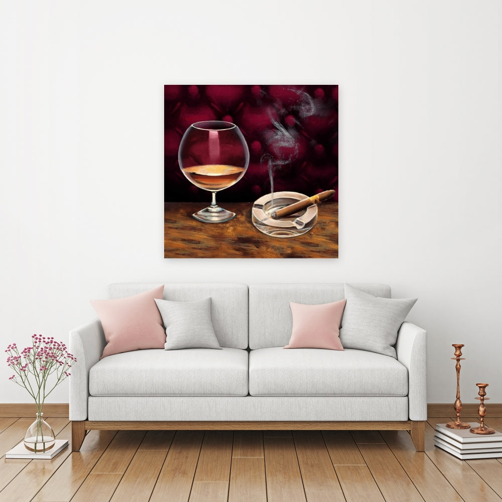 Alcohol and Cigar Canvas | Kitchen Decor | Contemporary Art